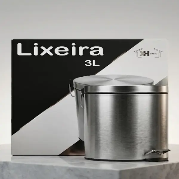 🗑️ Lixeira de Inox 3L com Pedal - Higiene e Brilho Sofisticado ✅