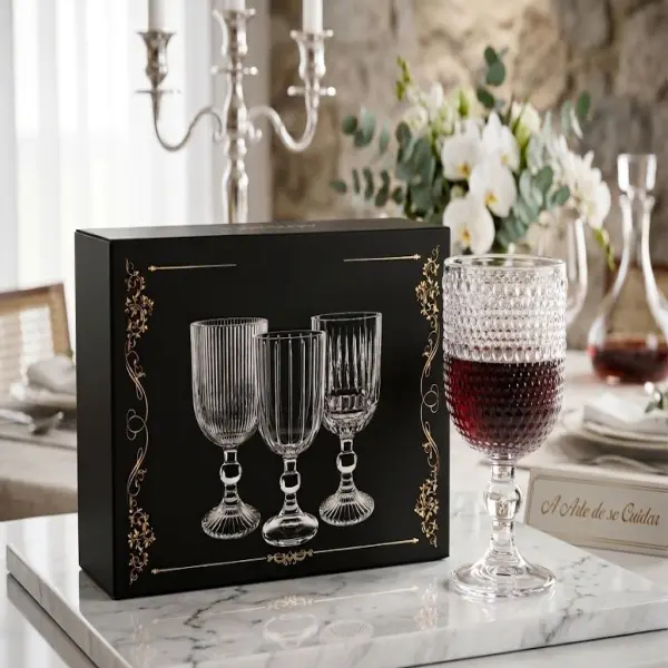 🍷 Jogo de Taças de Vidro Exquisite Series - 6 Peças (250ml) ✨