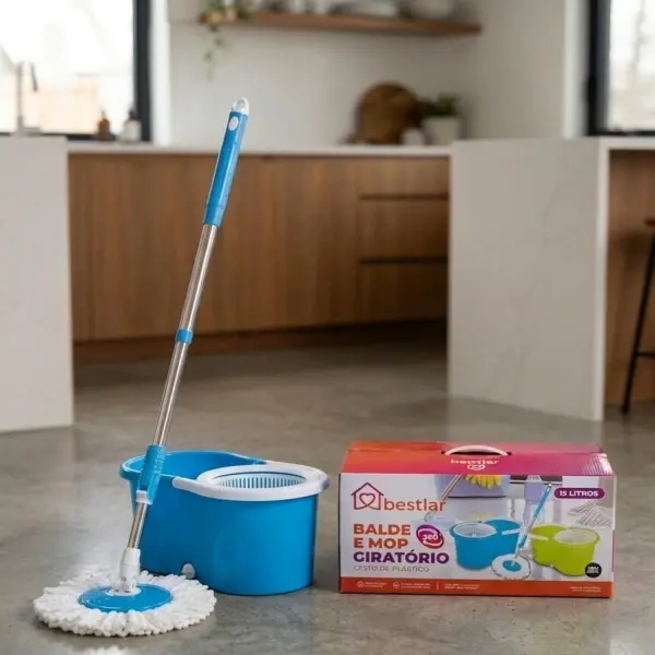 🧹 Mop Giratório 360° Bestlar - Balde 13L (Kit Completo) ✨